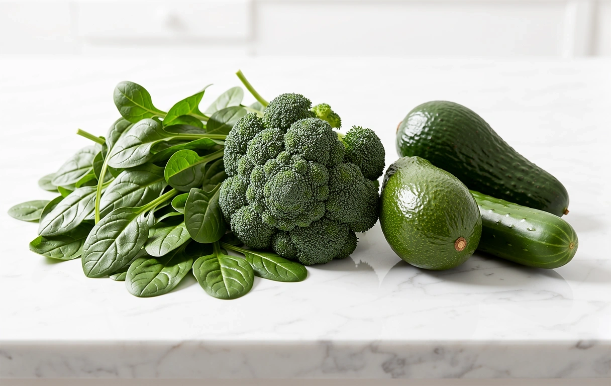 Vegetales verdes y frescos